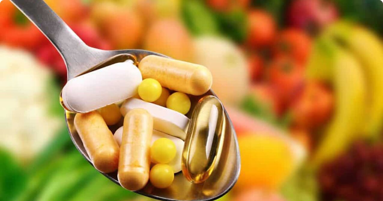 Vitamins in tablets for potency