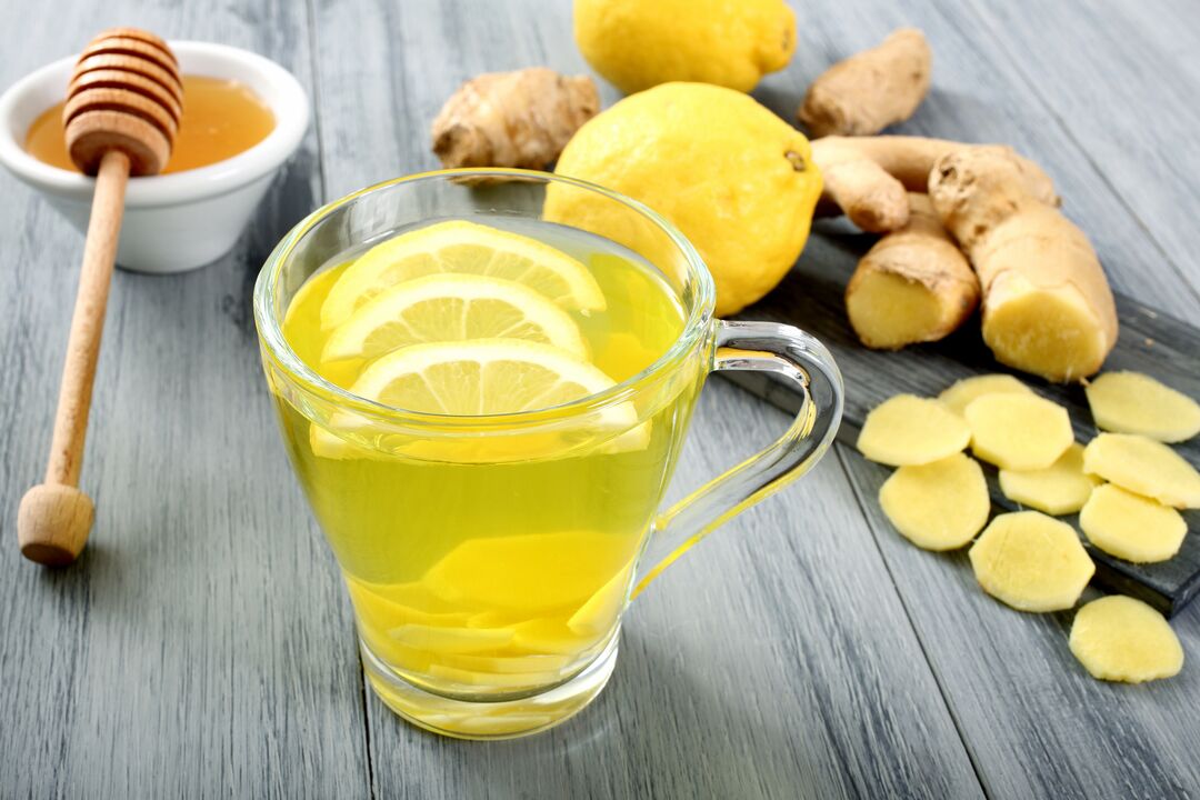 Ginger tea with lemon for potency