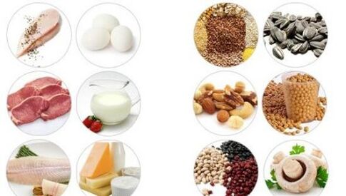 Products with a high animal and vegetable protein content for male potency